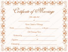 free printable marriage certificate