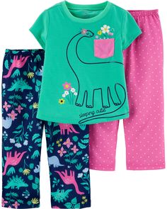 Girls aqua peach sparkle cupcake pajamas 24M 2T NWT cotton long pjs t shirt