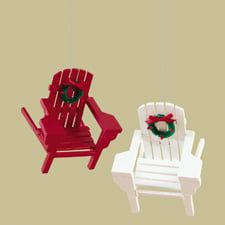Adirondack Chair Christmas Ornaments Set Of 2 3 25 X 3 5 X 3 5 Christmas Ornament Sets Ocean Home Decor Ocean Decor