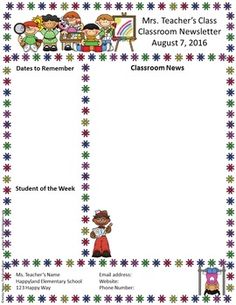 45 best preschool newsletter templates images newsletter ideas free classroom newsletter template