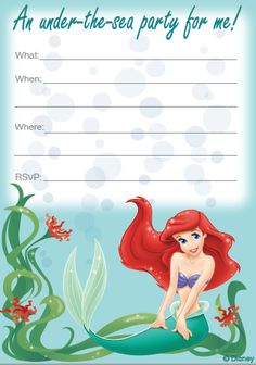 little mermaid birthday invitations free printables