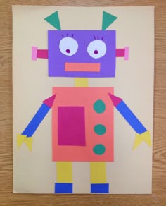 shape robot art project art for preschoolers pinterest robot