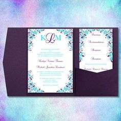 Purple And Blue Wedding Invitations Teal Royal Able Purple And Turquoise Wedding Invitation Http Themerrybride Org 2017
