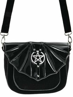 Restyle Gothic Nugoth Mond Sterne Tasche Plüsch Hobo Samt Handtasche Sack Moon