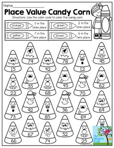 Best Math Images In Math Concepts Fun Math Math Activities Place Value Candy Corn And Tons Of Other Fun Printables For October Math Worksheets
