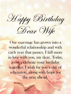 for my dear wife