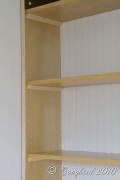 How To Give An Ikea Billy Bookcase A Built In Look Full Tutorial Beadboard Wallpaper And Shelves Supports