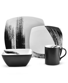 Here we have a place setting for 4-Sango Avanti Dinnerware - Black ... Here we have a place setting for 4-Sango Avanti Dinnerware - Black ...