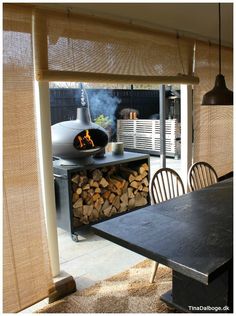 Afskærmning pÃ¥ terrasse og udekøkken med bambusrullegardiner fra ... Terrasse afskærmning