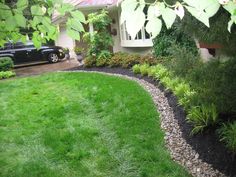 28 Best Landscaping With Mulch Images On Pinterest Backyard Patio Front Yard Bed Lined With River Stone And Mulch To Create A Clean E For Beautifully