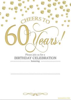 free printable 60th birthday invitation templates free printable