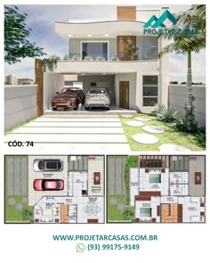 Este projeto de sobrado, tem designer em curvas contemporâneas, com garagem para 2 carros, 3 quartos, sendo 1 suíte com sacada e lindo jardim suspenso. Ideal para quer uma casa moderna e aconchegante em um pequeno terreno. Perfazendo uma área construída de 129,00m².
