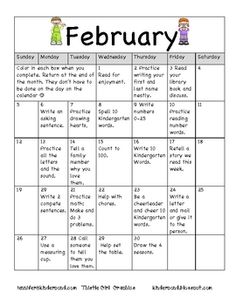 school assignments calendar