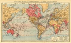 DOLLSHOUSE Miniature VICTORIAN BRITISH EMPIRE World Map Print CDHM