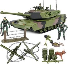 Kids Fun Attack Force Die Cast Military Play Set Toy Tank Bunker Activity Set 3+