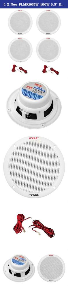 6.5 Inch Dual Marine Speakers Sound Around PLMR605B 2 Way Waterproof and Weather Resistant Outdoor Audio Stereo Sound System with 400 Watt Power Black 1 Pair Polypropylene Cone and Butyl Rubber Surround PLMR605W