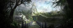 concept thor ruins game god fantasy justin landscape alien mountain village ancient paintings google jungle yun thunder vikings artist norse