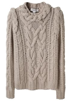 pringle of scotland / rope cable sweater--great stand-up shoulder detail and frame around the neck!