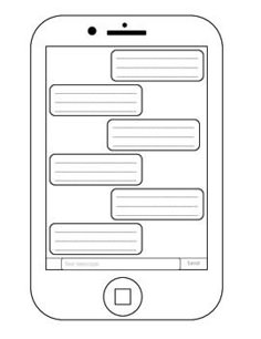 blank iphone text message bubble template french teaching ideas