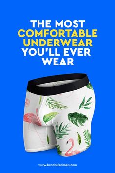 Mens Colorful Flamingo Underwear Boxer Briefs Ultra Soft Comfortable