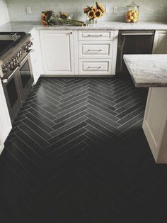 Mudroom Flooring Gray Wood Grain Tile In Herringbone Pattern A 9 Kitchen Flooring Ideas Herringbone Patternwood Tile