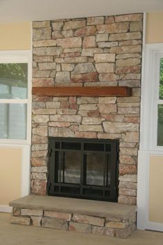 Covering A Gas Fireplace With Stone To Make It Look Real Re Stone