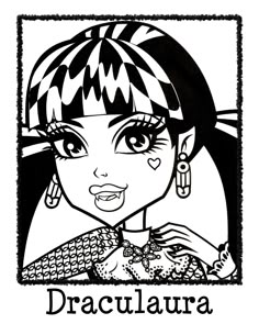 Draculaura Colouring Page Coloring