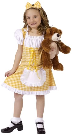 kids halloween costumes this girls goldilocks costume includes the yellow gingham dress with an attached white peasant top ruffled puff sleeves - Goldilocks Halloween Costumes kids halloween costumes this girls goldilocks costume includes the yellow gingham dress with an attached white peasant top ruffled puff sleeves - Goldilocks Halloween Costumes