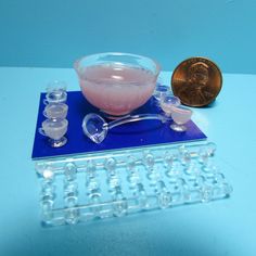 Dollhouse Miniature Chrysnbon Punch Bowl Set Filled ~ CB121P