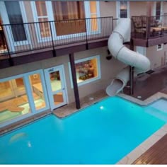35 Cool Pool Slides Ideas Cool Pools Swimming Pool Slides Pool