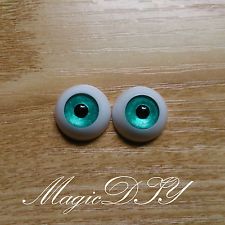 12mm Hand Made BJD Doll Eyes Pearlized Orange Acrylic Half Ball