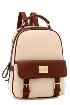 ForU-1 Backpack for Women Girls PU Leather Pattern Backpack Preppy Chic School Bag Chocolate
