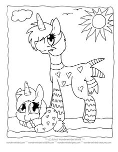 Unicorn Cartoon Coloring Pages Echos Free Pictures For Kids Cute Original Drawings From Our Fantasy