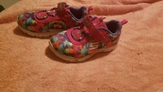 NEW Garanimals Girls Size 10 Silver Glitter Light Up Shoes Velcro