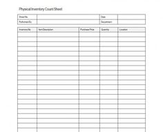 inventory sample sheet