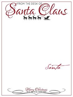 the desk of letter head from santa claus pinteres free santa letter template
