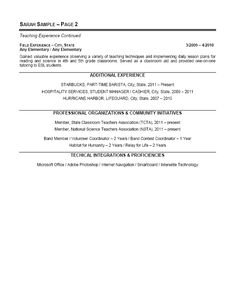 resume for student teacher