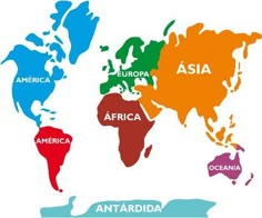 seven continents map elementary