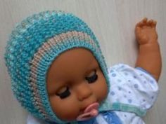 bonnet knitting needles for a newborn (Scheme video)