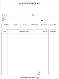 free receipt form