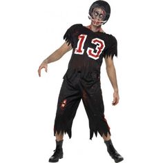 Reproductor de baloncesto para hombre hombre Adulto Zombie Disfraz Halloween Vestido de fantasía Traje L