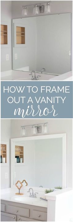 Framing A Large Bathroom Mirror diy bathroom mirror frame for under $10 | blue wood stain, diy Framing A Large Bathroom Mirror diy bathroom mirror frame for under $10 | blue wood stain, diy