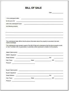 Taste Bill of Sale Types & Templates Taste Bill of Sale Types & Templates