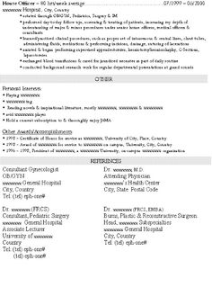 medical residency resumes