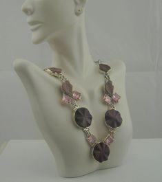 Rose Quartz Floral Necklace Boho Style With Purple Russian Charoite Gemstone Beads Accented With Sterling Silver Romantic Spring Jewelry