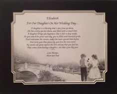 Poem From Mom To Daughter On Wedding Day Free Large Images For My Daughter On Her Wedding Day Personalized Poem Gift From Mom And Dad Matte