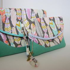 Heidi Foldover Clutch in Coral Roses