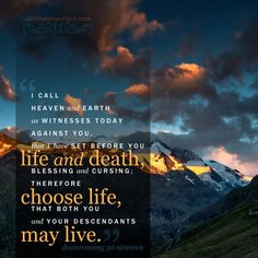 Image result for choose between life and death bible verse