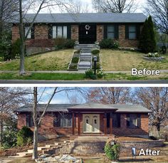 older style ranch receives a modern update with this full front
