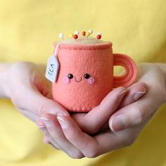 Coral Teacup Pincushion in 2020 | Pin Red Watermelon Plush Pillow – hannahdoodle